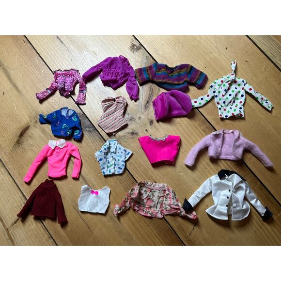 Lot of 15 Vintage Barbie Doll Clothes. Tops. Multi print. Polka dots. - Picture 1 of 5